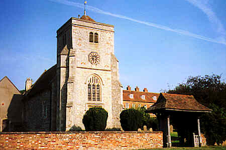 Bradenham Church with the Manor beyond